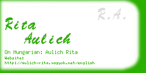 rita aulich business card